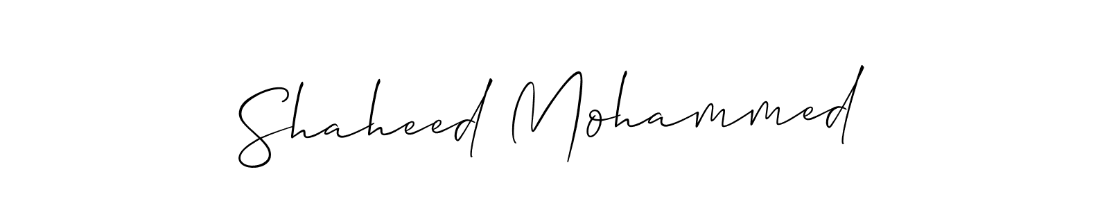 Also we have Shaheed Mohammed name is the best signature style. Create professional handwritten signature collection using Allison_Script autograph style. Shaheed Mohammed signature style 2 images and pictures png