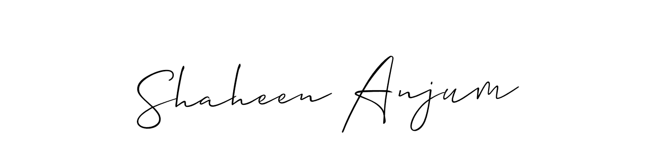 How to make Shaheen Anjum name signature. Use Allison_Script style for creating short signs online. This is the latest handwritten sign. Shaheen Anjum signature style 2 images and pictures png