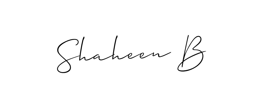 It looks lik you need a new signature style for name Shaheen B. Design unique handwritten (Allison_Script) signature with our free signature maker in just a few clicks. Shaheen B signature style 2 images and pictures png