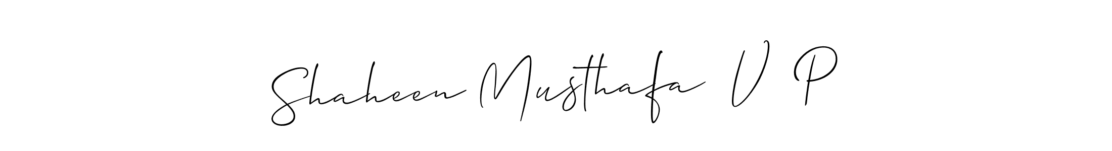 if you are searching for the best signature style for your name Shaheen Musthafa  V  P. so please give up your signature search. here we have designed multiple signature styles  using Allison_Script. Shaheen Musthafa  V  P signature style 2 images and pictures png