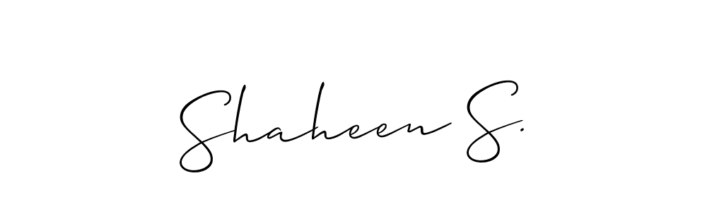 Allison_Script is a professional signature style that is perfect for those who want to add a touch of class to their signature. It is also a great choice for those who want to make their signature more unique. Get Shaheen S. name to fancy signature for free. Shaheen S. signature style 2 images and pictures png