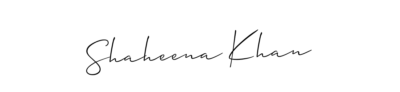 if you are searching for the best signature style for your name Shaheena Khan. so please give up your signature search. here we have designed multiple signature styles  using Allison_Script. Shaheena Khan signature style 2 images and pictures png