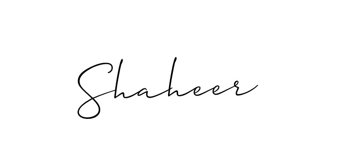 Allison_Script is a professional signature style that is perfect for those who want to add a touch of class to their signature. It is also a great choice for those who want to make their signature more unique. Get Shaheer name to fancy signature for free. Shaheer signature style 2 images and pictures png
