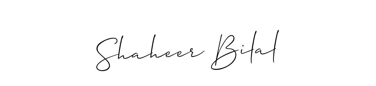 You should practise on your own different ways (Allison_Script) to write your name (Shaheer Bilal) in signature. don't let someone else do it for you. Shaheer Bilal signature style 2 images and pictures png