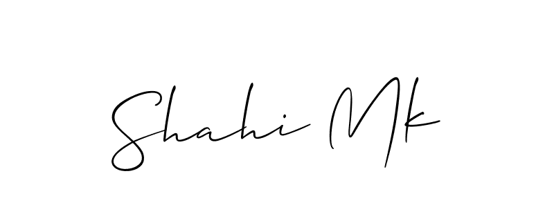 Make a beautiful signature design for name Shahi Mk. With this signature (Allison_Script) style, you can create a handwritten signature for free. Shahi Mk signature style 2 images and pictures png