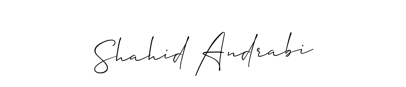 Also You can easily find your signature by using the search form. We will create Shahid Andrabi name handwritten signature images for you free of cost using Allison_Script sign style. Shahid Andrabi signature style 2 images and pictures png
