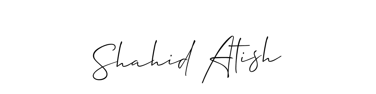 Allison_Script is a professional signature style that is perfect for those who want to add a touch of class to their signature. It is also a great choice for those who want to make their signature more unique. Get Shahid Atish name to fancy signature for free. Shahid Atish signature style 2 images and pictures png