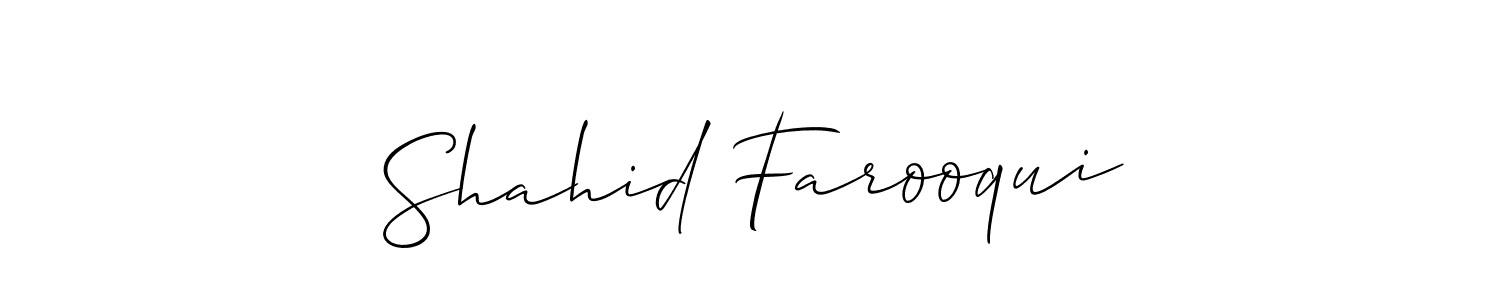 Make a short Shahid Farooqui signature style. Manage your documents anywhere anytime using Allison_Script. Create and add eSignatures, submit forms, share and send files easily. Shahid Farooqui signature style 2 images and pictures png