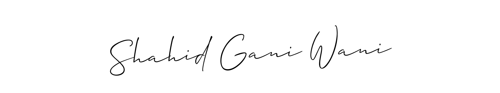 How to Draw Shahid Gani Wani signature style? Allison_Script is a latest design signature styles for name Shahid Gani Wani. Shahid Gani Wani signature style 2 images and pictures png