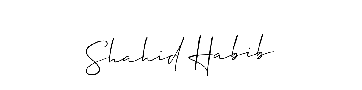 The best way (Allison_Script) to make a short signature is to pick only two or three words in your name. The name Shahid Habib include a total of six letters. For converting this name. Shahid Habib signature style 2 images and pictures png