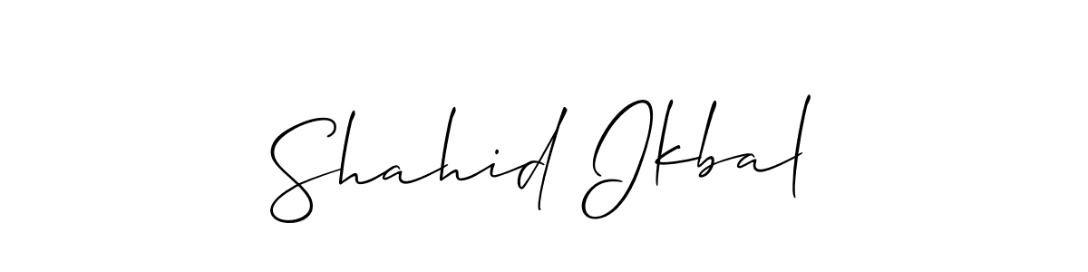 if you are searching for the best signature style for your name Shahid Ikbal. so please give up your signature search. here we have designed multiple signature styles  using Allison_Script. Shahid Ikbal signature style 2 images and pictures png