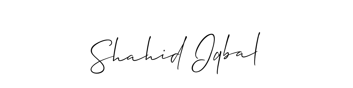 Use a signature maker to create a handwritten signature online. With this signature software, you can design (Allison_Script) your own signature for name Shahid Iqbal. Shahid Iqbal signature style 2 images and pictures png