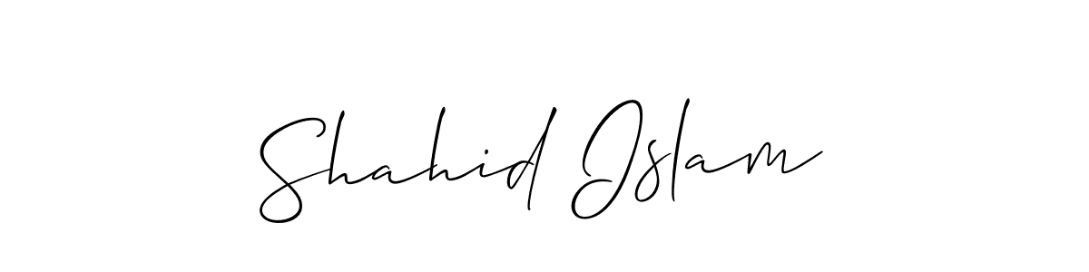 How to make Shahid Islam name signature. Use Allison_Script style for creating short signs online. This is the latest handwritten sign. Shahid Islam signature style 2 images and pictures png