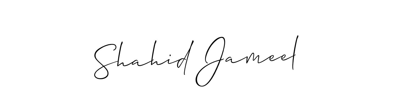 How to make Shahid Jameel name signature. Use Allison_Script style for creating short signs online. This is the latest handwritten sign. Shahid Jameel signature style 2 images and pictures png