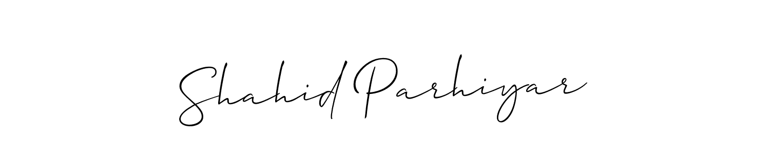 Similarly Allison_Script is the best handwritten signature design. Signature creator online .You can use it as an online autograph creator for name Shahid Parhiyar. Shahid Parhiyar signature style 2 images and pictures png