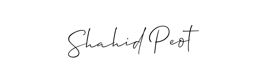 How to make Shahid Peot signature? Allison_Script is a professional autograph style. Create handwritten signature for Shahid Peot name. Shahid Peot signature style 2 images and pictures png