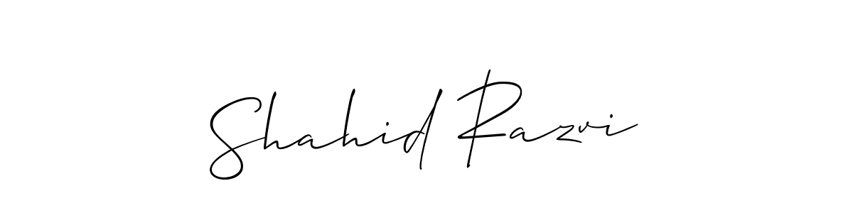 The best way (Allison_Script) to make a short signature is to pick only two or three words in your name. The name Shahid Razvi include a total of six letters. For converting this name. Shahid Razvi signature style 2 images and pictures png