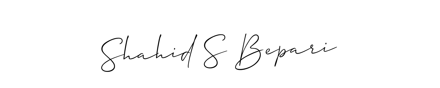 Make a short Shahid S Bepari signature style. Manage your documents anywhere anytime using Allison_Script. Create and add eSignatures, submit forms, share and send files easily. Shahid S Bepari signature style 2 images and pictures png