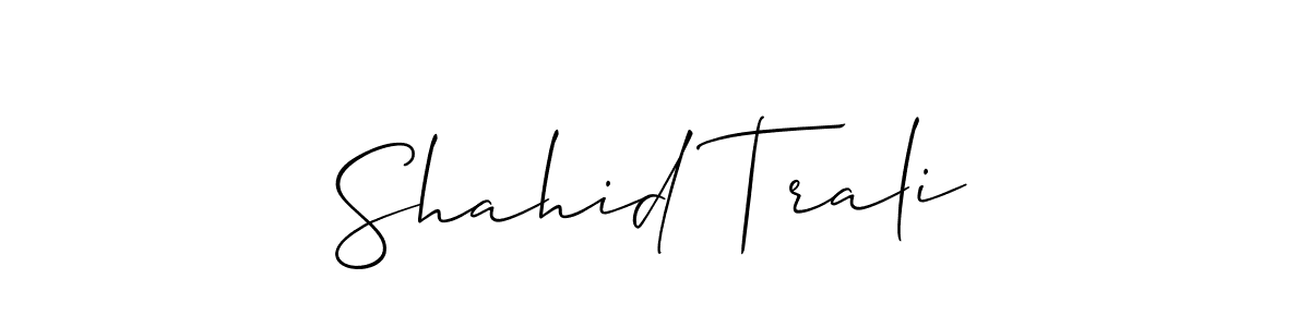 Check out images of Autograph of Shahid Trali name. Actor Shahid Trali Signature Style. Allison_Script is a professional sign style online. Shahid Trali signature style 2 images and pictures png