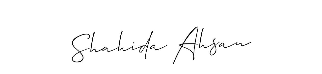 How to make Shahida Ahsan signature? Allison_Script is a professional autograph style. Create handwritten signature for Shahida Ahsan name. Shahida Ahsan signature style 2 images and pictures png