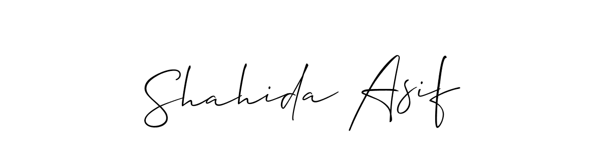 Also we have Shahida Asif name is the best signature style. Create professional handwritten signature collection using Allison_Script autograph style. Shahida Asif signature style 2 images and pictures png