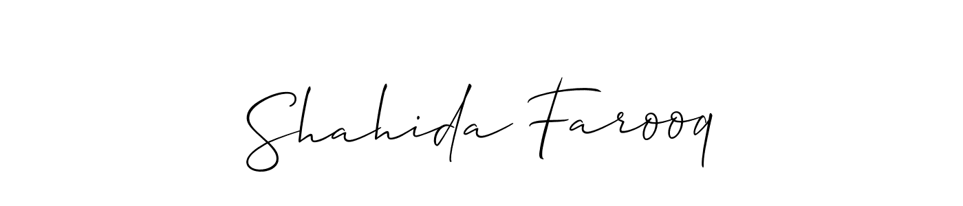 This is the best signature style for the Shahida Farooq name. Also you like these signature font (Allison_Script). Mix name signature. Shahida Farooq signature style 2 images and pictures png