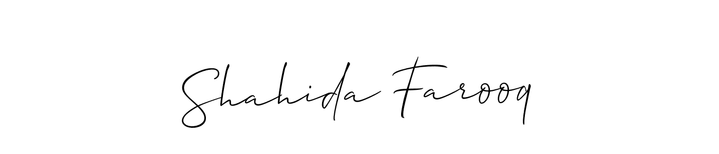 This is the best signature style for the Shahida Farooq name. Also you like these signature font (Allison_Script). Mix name signature. Shahida Farooq signature style 2 images and pictures png