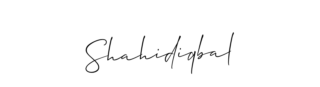 How to make Shahidiqbal name signature. Use Allison_Script style for creating short signs online. This is the latest handwritten sign. Shahidiqbal signature style 2 images and pictures png