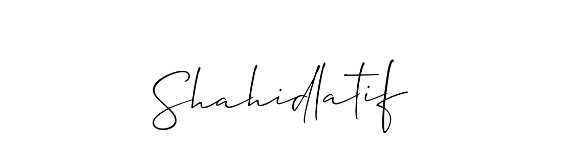 You should practise on your own different ways (Allison_Script) to write your name (Shahidlatif) in signature. don't let someone else do it for you. Shahidlatif signature style 2 images and pictures png