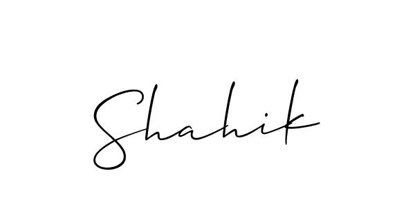 How to make Shahik signature? Allison_Script is a professional autograph style. Create handwritten signature for Shahik name. Shahik signature style 2 images and pictures png