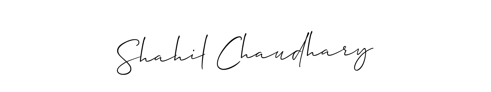 You should practise on your own different ways (Allison_Script) to write your name (Shahil Chaudhary) in signature. don't let someone else do it for you. Shahil Chaudhary signature style 2 images and pictures png