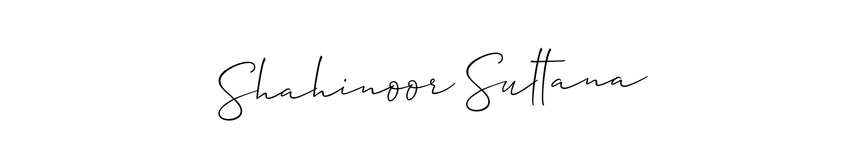 Design your own signature with our free online signature maker. With this signature software, you can create a handwritten (Allison_Script) signature for name Shahinoor Sultana. Shahinoor Sultana signature style 2 images and pictures png