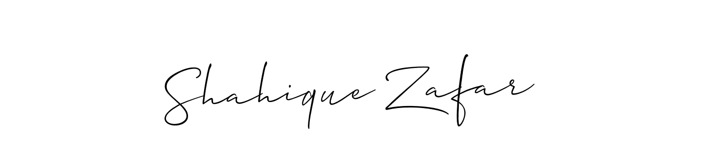 Use a signature maker to create a handwritten signature online. With this signature software, you can design (Allison_Script) your own signature for name Shahique Zafar. Shahique Zafar signature style 2 images and pictures png