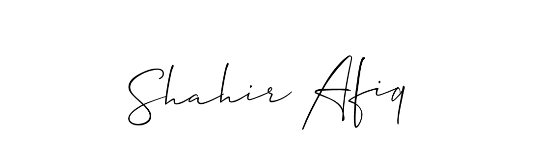 Design your own signature with our free online signature maker. With this signature software, you can create a handwritten (Allison_Script) signature for name Shahir Afiq. Shahir Afiq signature style 2 images and pictures png