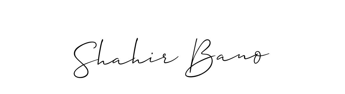 Create a beautiful signature design for name Shahir Bano. With this signature (Allison_Script) fonts, you can make a handwritten signature for free. Shahir Bano signature style 2 images and pictures png