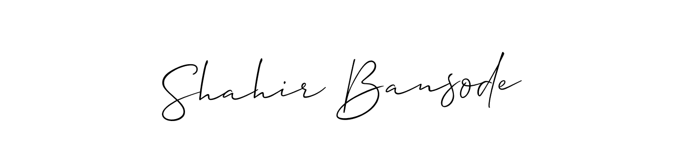 How to make Shahir Bansode name signature. Use Allison_Script style for creating short signs online. This is the latest handwritten sign. Shahir Bansode signature style 2 images and pictures png