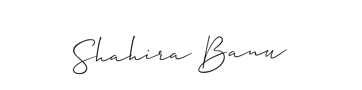 Create a beautiful signature design for name Shahira Banu. With this signature (Allison_Script) fonts, you can make a handwritten signature for free. Shahira Banu signature style 2 images and pictures png