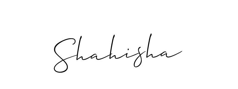 How to make Shahisha name signature. Use Allison_Script style for creating short signs online. This is the latest handwritten sign. Shahisha signature style 2 images and pictures png