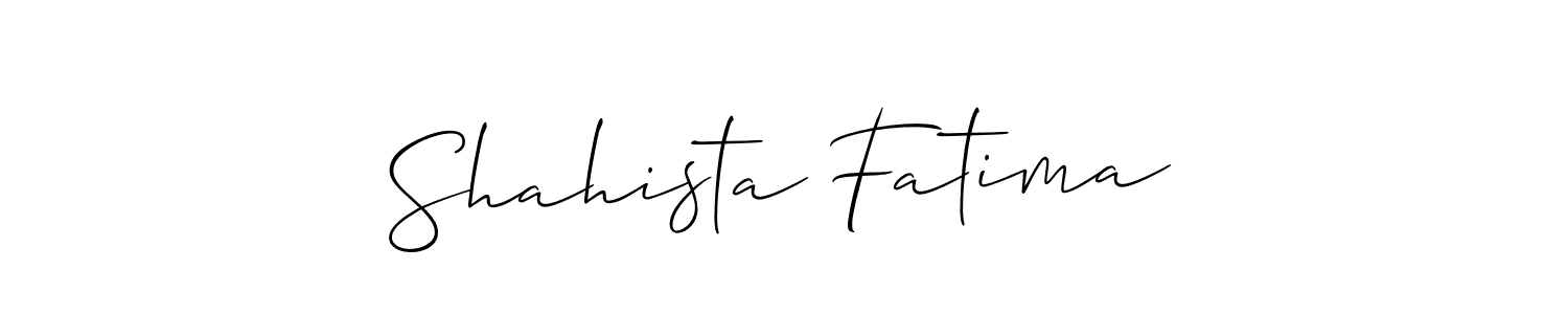 Design your own signature with our free online signature maker. With this signature software, you can create a handwritten (Allison_Script) signature for name Shahista Fatima. Shahista Fatima signature style 2 images and pictures png