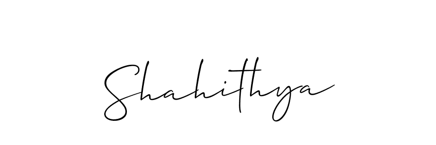 Make a beautiful signature design for name Shahithya. With this signature (Allison_Script) style, you can create a handwritten signature for free. Shahithya signature style 2 images and pictures png