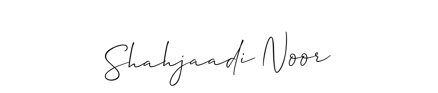 How to Draw Shahjaadi Noor signature style? Allison_Script is a latest design signature styles for name Shahjaadi Noor. Shahjaadi Noor signature style 2 images and pictures png