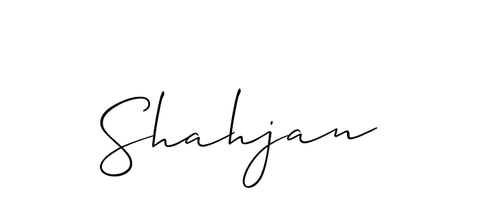 Design your own signature with our free online signature maker. With this signature software, you can create a handwritten (Allison_Script) signature for name Shahjan. Shahjan signature style 2 images and pictures png