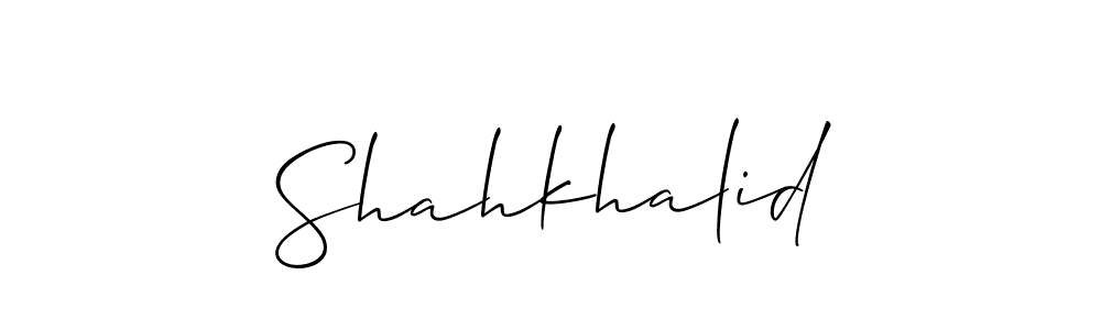 How to make Shahkhalid signature? Allison_Script is a professional autograph style. Create handwritten signature for Shahkhalid name. Shahkhalid signature style 2 images and pictures png