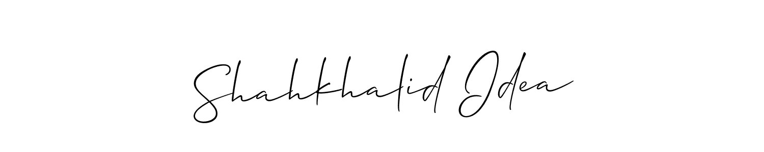 Also You can easily find your signature by using the search form. We will create Shahkhalid Idea name handwritten signature images for you free of cost using Allison_Script sign style. Shahkhalid Idea signature style 2 images and pictures png