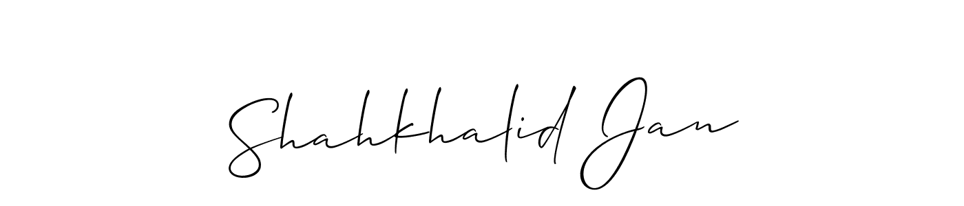 Make a beautiful signature design for name Shahkhalid Jan. With this signature (Allison_Script) style, you can create a handwritten signature for free. Shahkhalid Jan signature style 2 images and pictures png