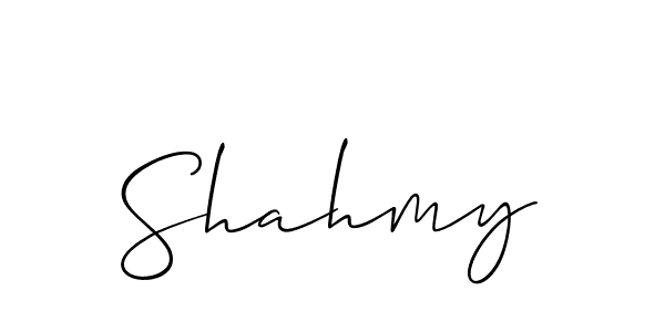 The best way (Allison_Script) to make a short signature is to pick only two or three words in your name. The name Shahmy include a total of six letters. For converting this name. Shahmy signature style 2 images and pictures png