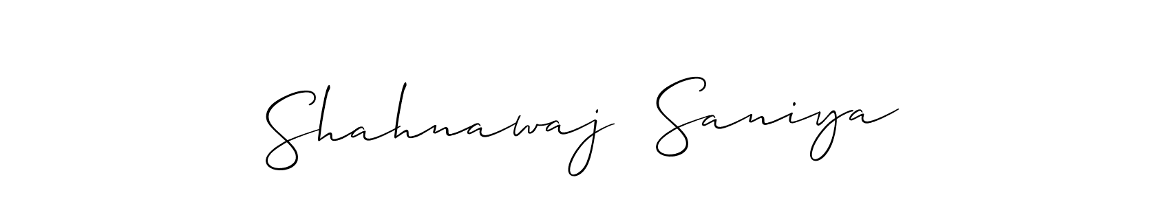 How to Draw Shahnawaj  Saniya signature style? Allison_Script is a latest design signature styles for name Shahnawaj  Saniya. Shahnawaj  Saniya signature style 2 images and pictures png