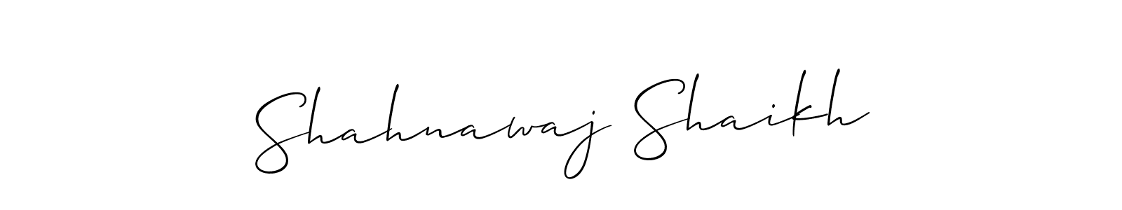Also we have Shahnawaj Shaikh name is the best signature style. Create professional handwritten signature collection using Allison_Script autograph style. Shahnawaj Shaikh signature style 2 images and pictures png