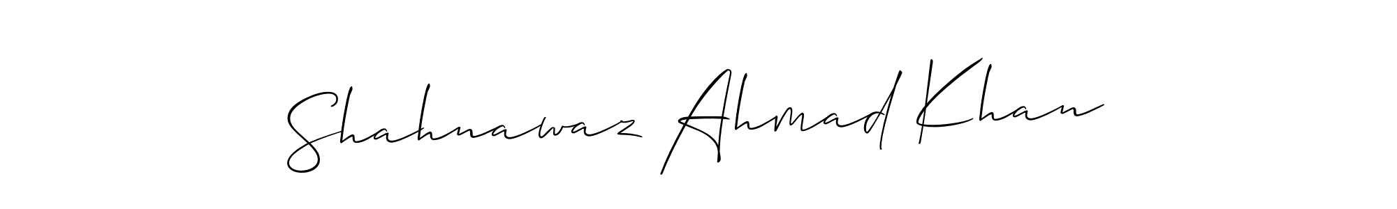 The best way (Allison_Script) to make a short signature is to pick only two or three words in your name. The name Shahnawaz Ahmad Khan include a total of six letters. For converting this name. Shahnawaz Ahmad Khan signature style 2 images and pictures png