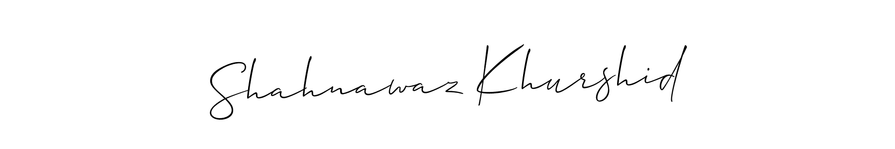 Allison_Script is a professional signature style that is perfect for those who want to add a touch of class to their signature. It is also a great choice for those who want to make their signature more unique. Get Shahnawaz Khurshid name to fancy signature for free. Shahnawaz Khurshid signature style 2 images and pictures png